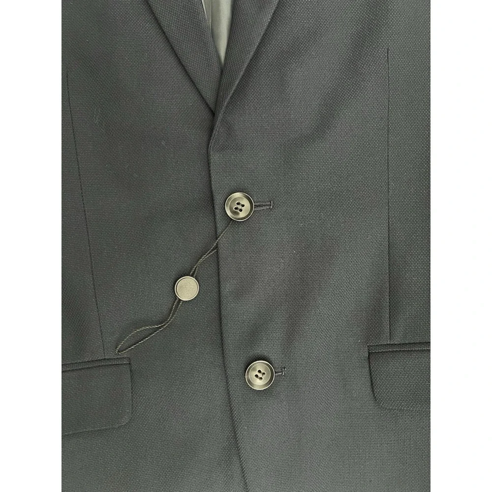 Topman Mens Skinny Fit Suit Jacket 36R Navy Blue Two Button Modern Blazer Career